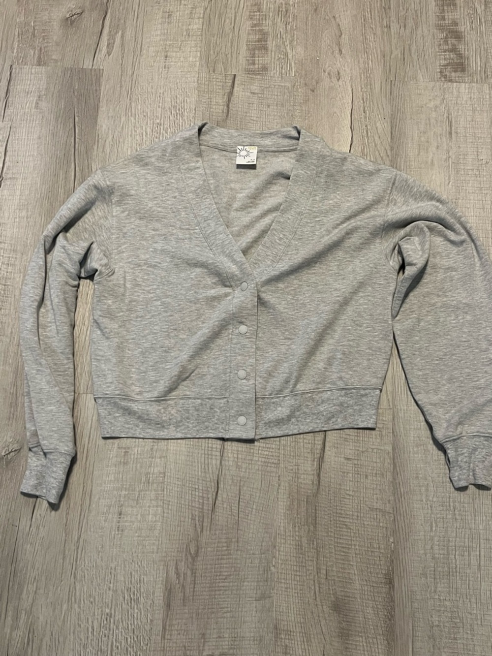 Offline By Aerie Sweatshirt Button Up Ott Cardigan  Gray